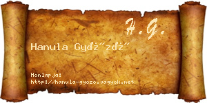 Hanula Győző névjegykártya